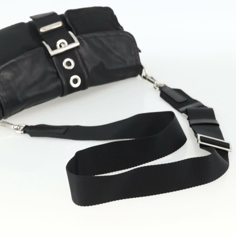 【日本直送】PRADA 單肩包 尼龍 黑色 銀色 正品 YKZ1585A-6