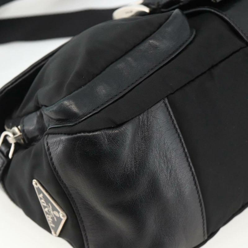 【日本直送】PRADA 單肩包 尼龍 黑色 銀色 正品 YKZ1585A-13