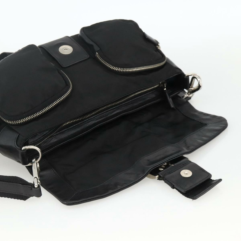 【日本直送】PRADA 單肩包 尼龍 黑色 銀色 正品 YKZ1585A-19