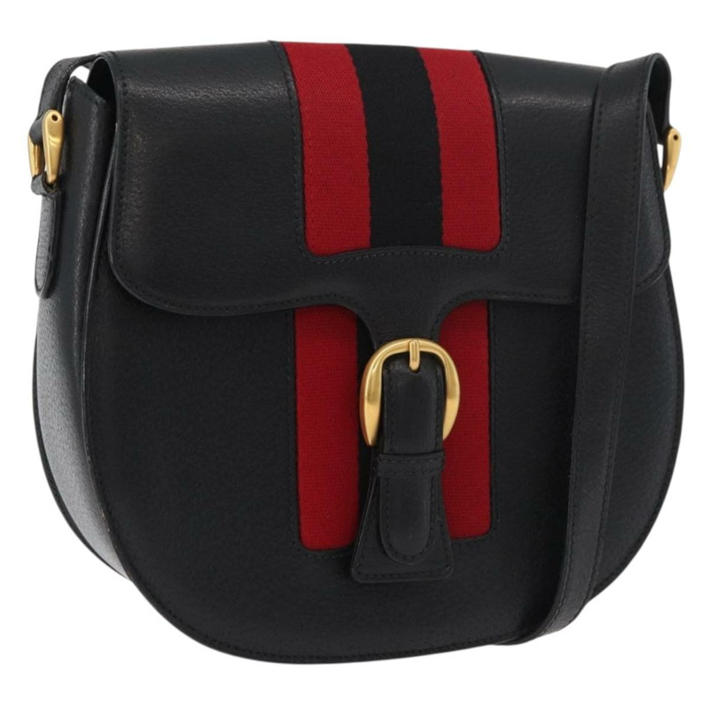 【日本直送】GUCCI Sherry Line 單背包，黑色、金色、紅色皮革，正品編號 175579A-0