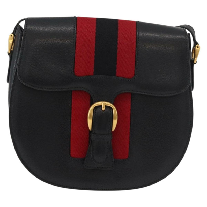 【日本直送】GUCCI Sherry Line 單背包，黑色、金色、紅色皮革，正品編號 175579A-1