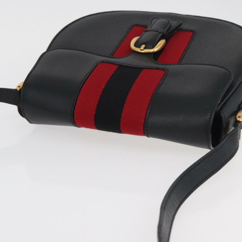 【日本直送】GUCCI Sherry Line 單背包，黑色、金色、紅色皮革，正品編號 175579A-5