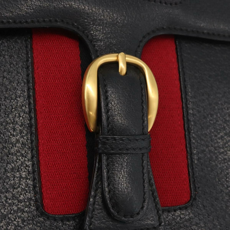 【日本直送】GUCCI Sherry Line 單背包，黑色、金色、紅色皮革，正品編號 175579A-13
