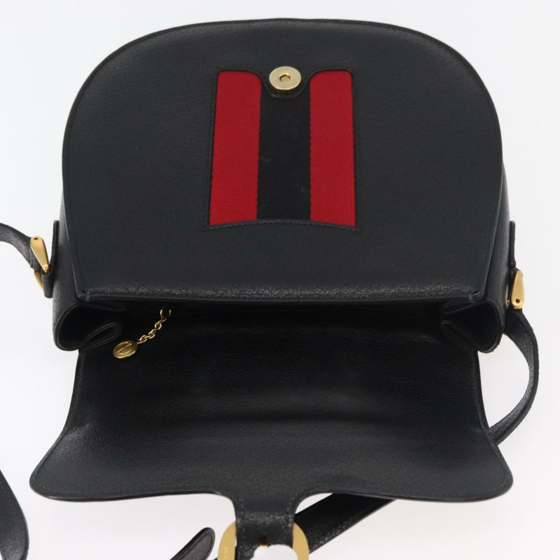 【日本直送】GUCCI Sherry Line 單背包，黑色、金色、紅色皮革，正品編號 175579A-14