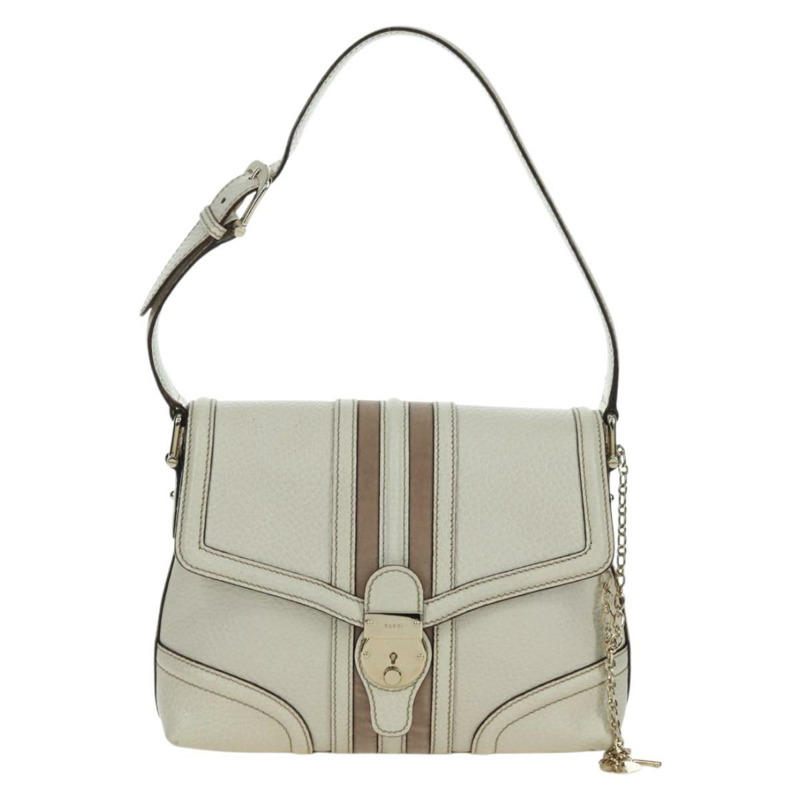 【日本直送】GUCCI 手提包 皮革 白色 金色 145999 正品 am11306A-1