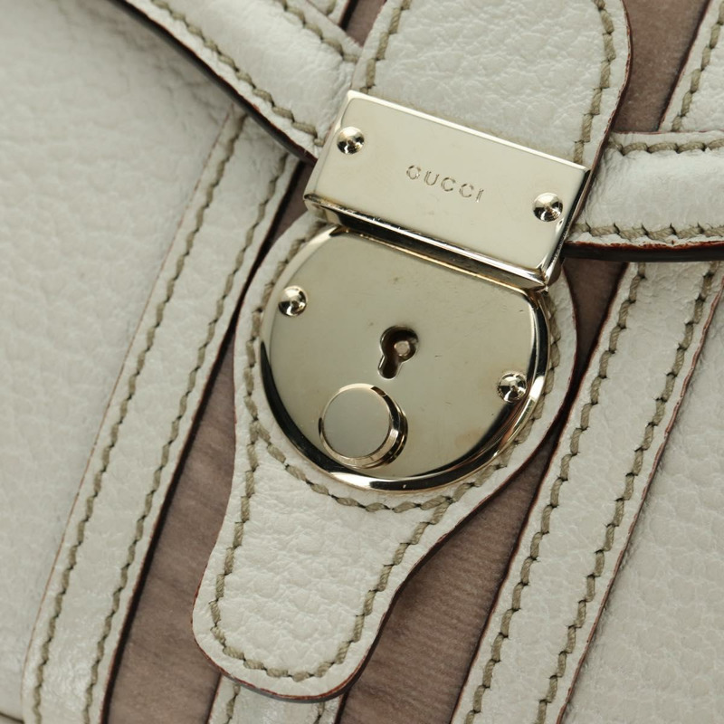 【日本直送】GUCCI 手提包 皮革 白色 金色 145999 正品 am11306A-15