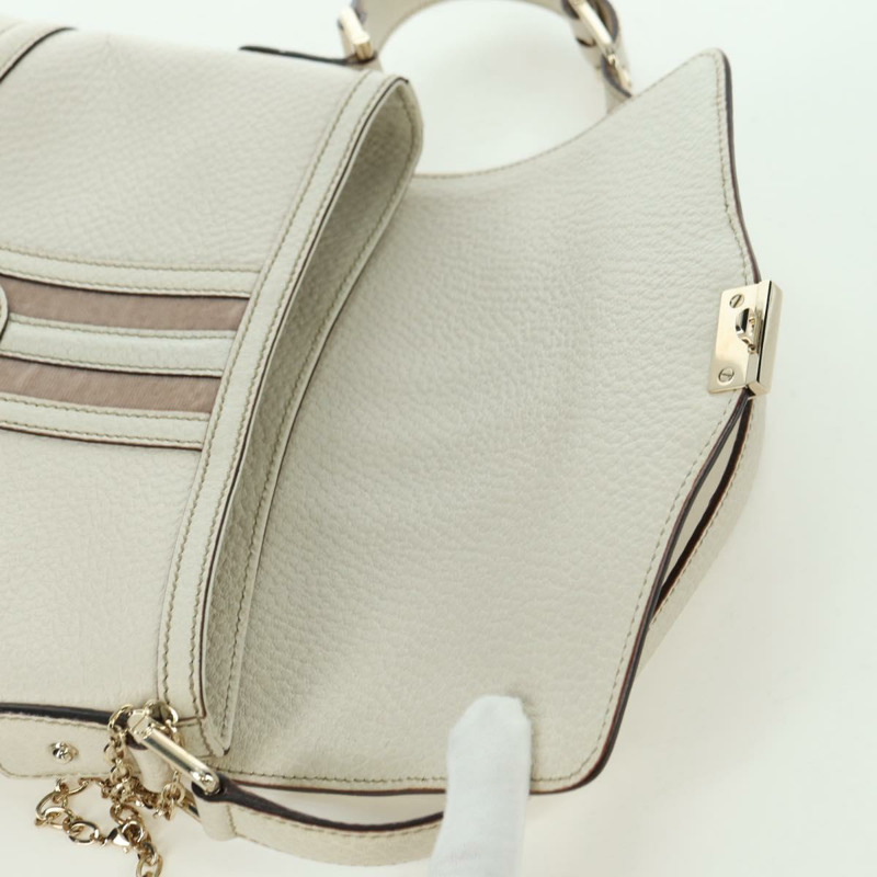 【日本直送】GUCCI 手提包 皮革 白色 金色 145999 正品 am11306A-16