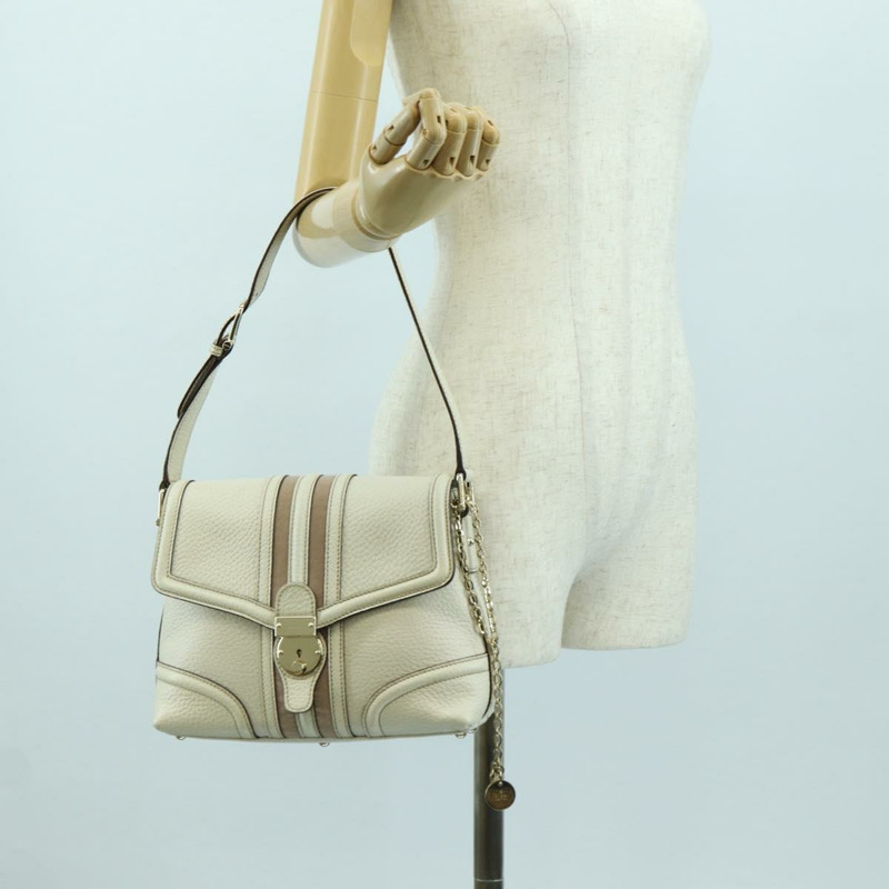 【日本直送】GUCCI 手提包 皮革 白色 金色 145999 正品 am11306A-24