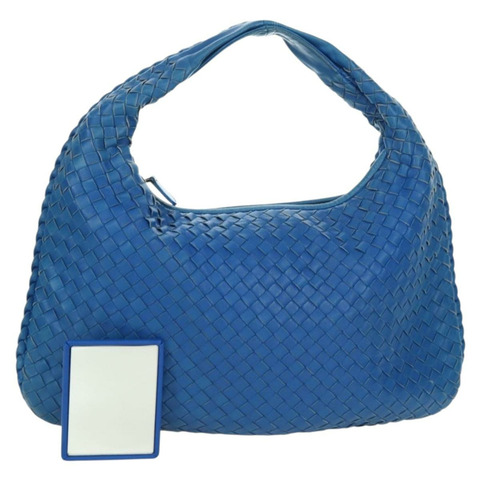 BOTTEGA VENETA INTRECCIATO 流浪漢單肩包皮革藍正品 am11307V