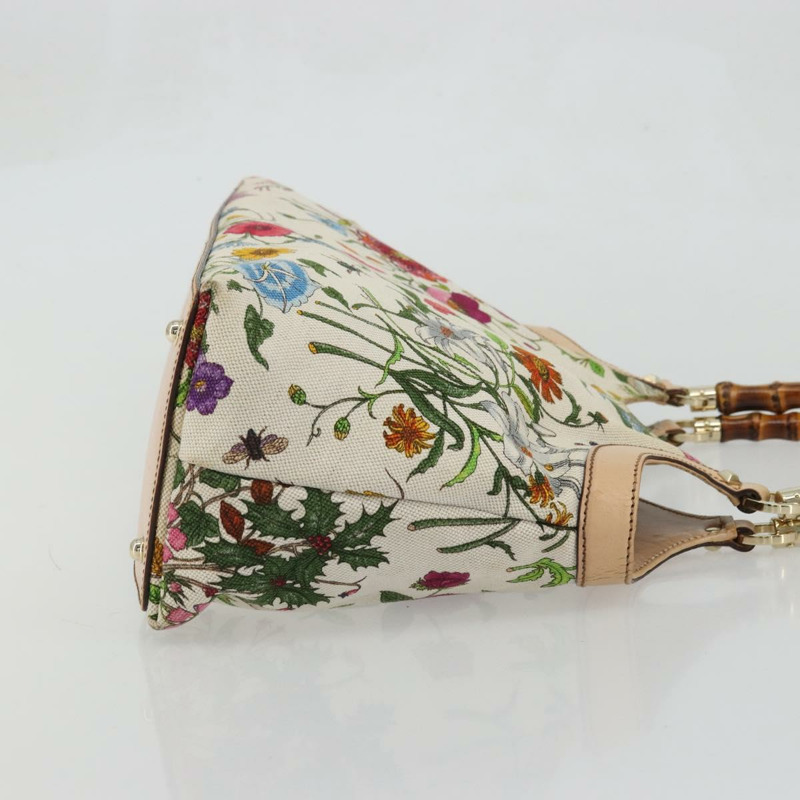 【日本直送】GUCCI Flora Bamboo 手提包 帆布 多色 137395 正品 YKZ1300A-3