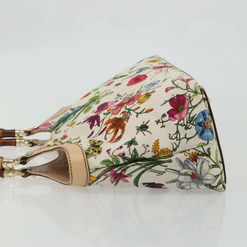 【日本直送】GUCCI Flora Bamboo 手提包 帆布 多色 137395 正品 YKZ1300A-4