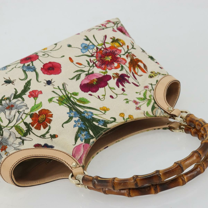 【日本直送】GUCCI Flora Bamboo 手提包 帆布 多色 137395 正品 YKZ1300A-5