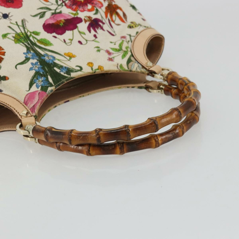 【日本直送】GUCCI Flora Bamboo 手提包 帆布 多色 137395 正品 YKZ1300A-6