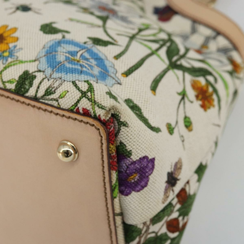 【日本直送】GUCCI Flora Bamboo 手提包 帆布 多色 137395 正品 YKZ1300A-9