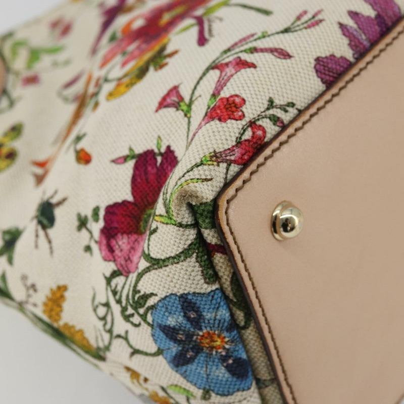【日本直送】GUCCI Flora Bamboo 手提包 帆布 多色 137395 正品 YKZ1300A-10