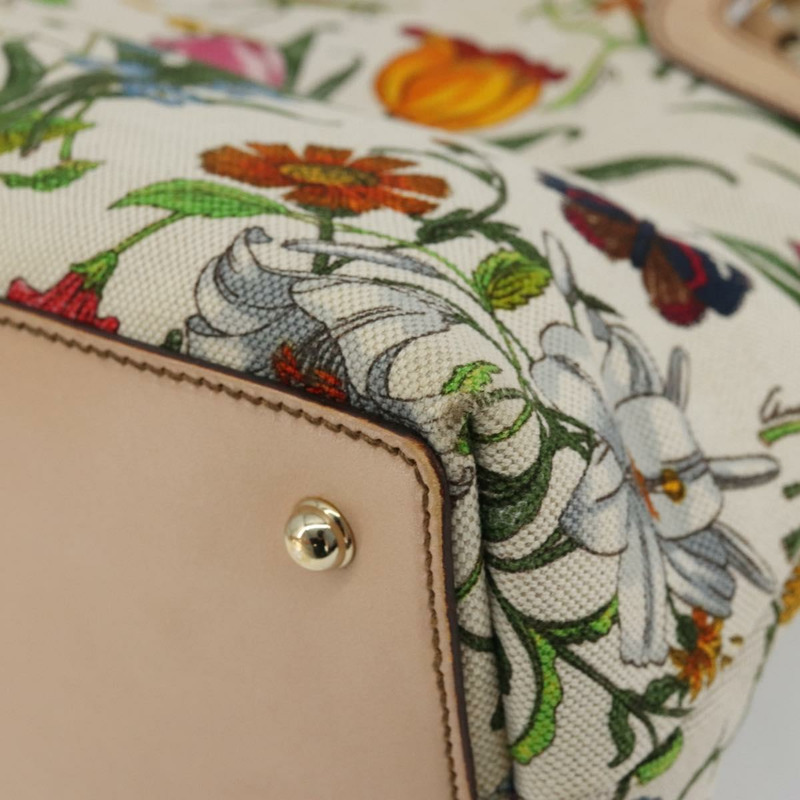【日本直送】GUCCI Flora Bamboo 手提包 帆布 多色 137395 正品 YKZ1300A-11