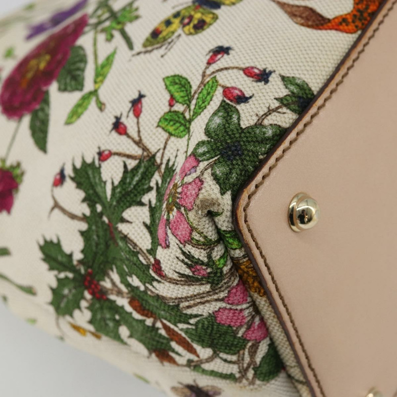 【日本直送】GUCCI Flora Bamboo 手提包 帆布 多色 137395 正品 YKZ1300A-12