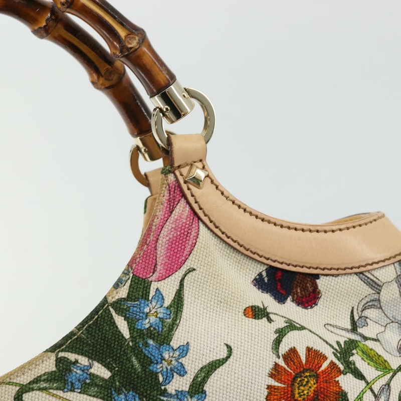 【日本直送】GUCCI Flora Bamboo 手提包 帆布 多色 137395 正品 YKZ1300A-13