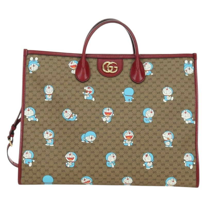 【日本直送】GUCCI GUCCI × Doraemon Micro GG Supreme Bag PVC 2way 653952 Auth YKZ1325SAM-1