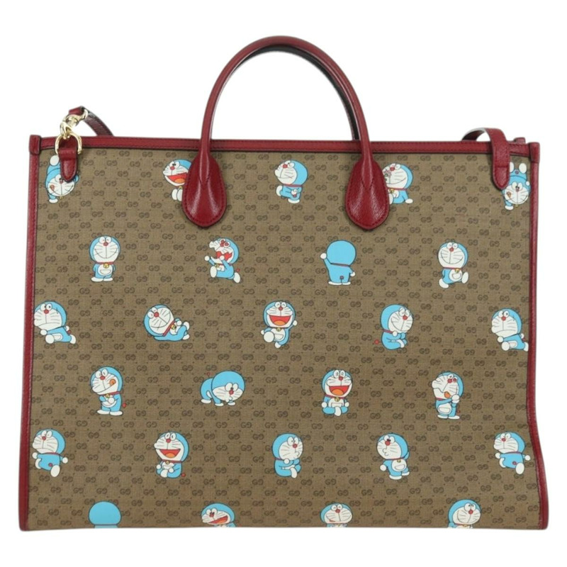 【日本直送】GUCCI GUCCI × Doraemon Micro GG Supreme Bag PVC 2way 653952 Auth YKZ1325SAM-2