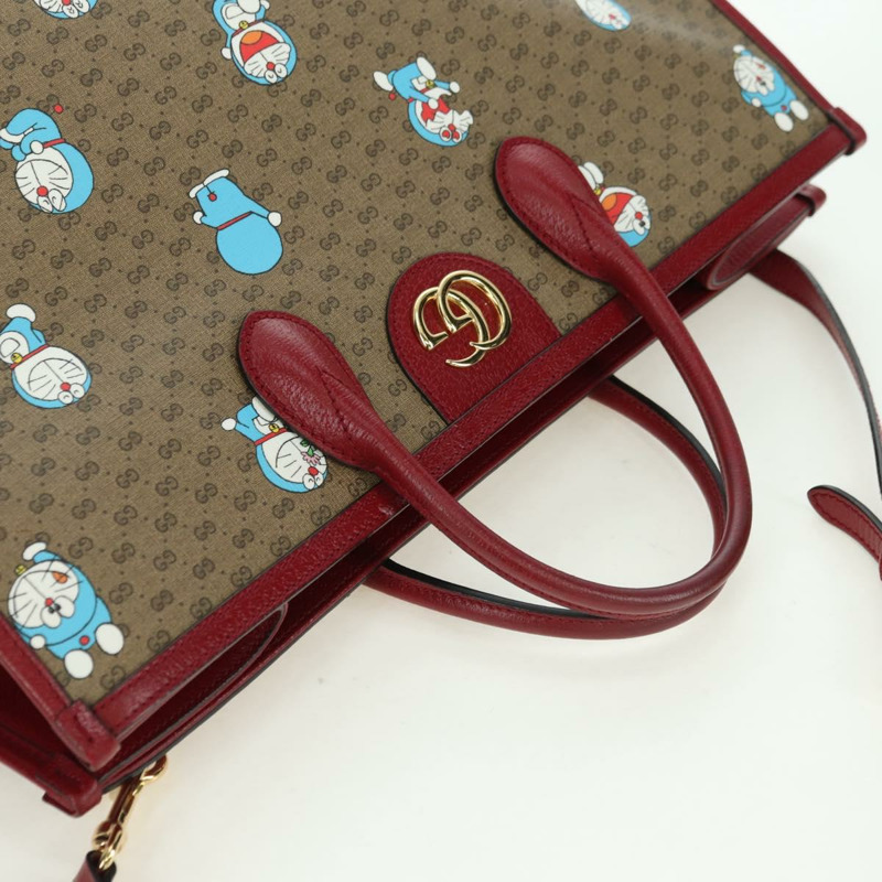 【日本直送】GUCCI GUCCI × Doraemon Micro GG Supreme Bag PVC 2way 653952 Auth YKZ1325SAM-5