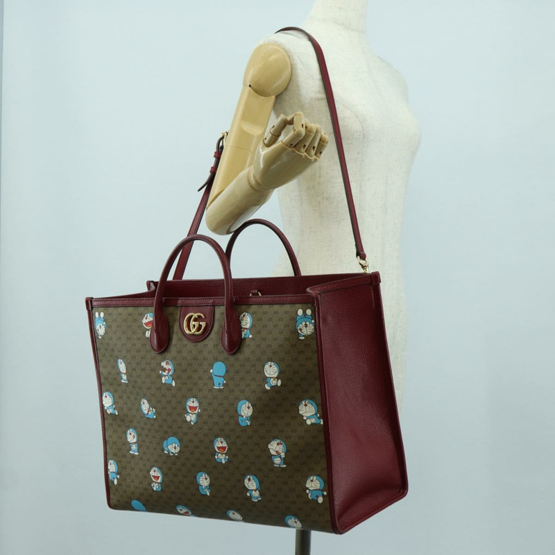 【日本直送】GUCCI GUCCI × Doraemon Micro GG Supreme Bag PVC 2way 653952 Auth YKZ1325SAM-25