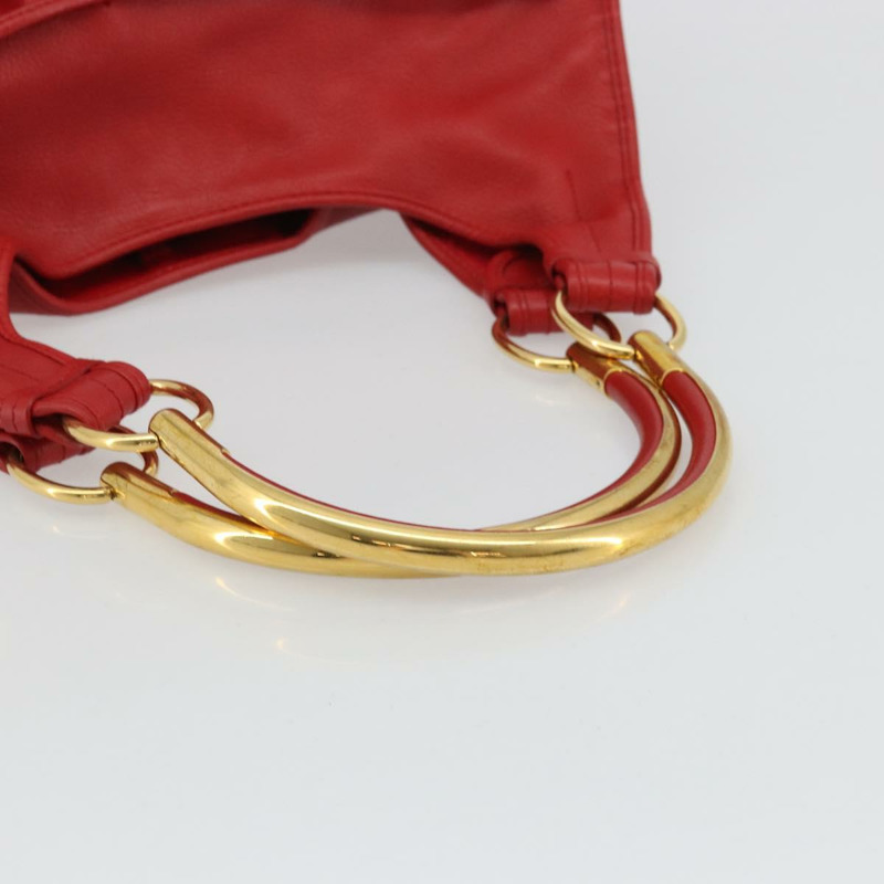 【日本直送】Christian Dior Bijueldo 肩背包 皮革 紅色 金色 正品 YKZ1363A-6