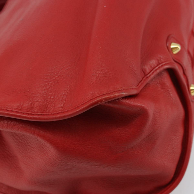 【日本直送】Christian Dior Bijueldo 肩背包 皮革 紅色 金色 正品 YKZ1363A-12