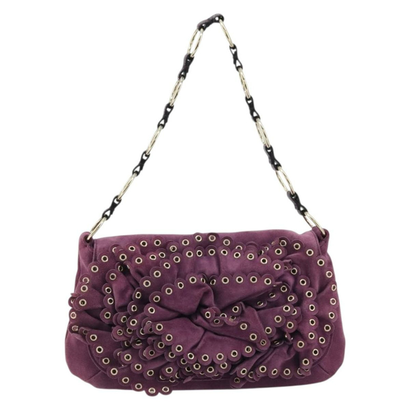 【日本直送】SAINT LAURENT 紫色金色麂皮單肩包 正品 YKZ1335A-1