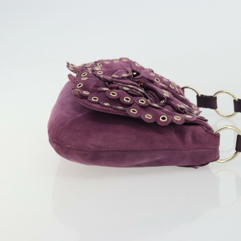 【日本直送】SAINT LAURENT 紫色金色麂皮單肩包 正品 YKZ1335A-3