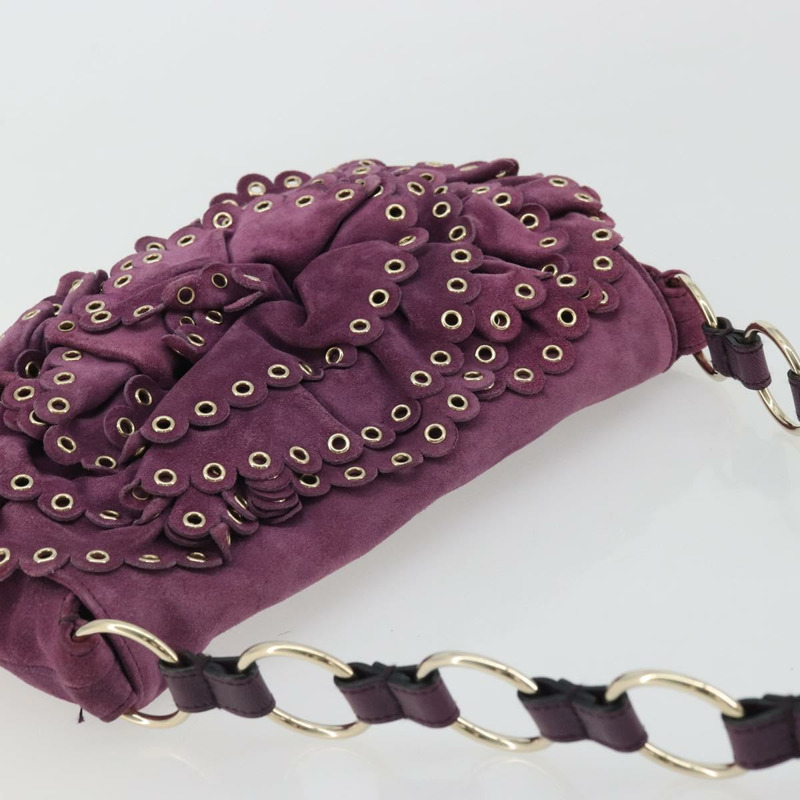 【日本直送】SAINT LAURENT 紫色金色麂皮單肩包 正品 YKZ1335A-5