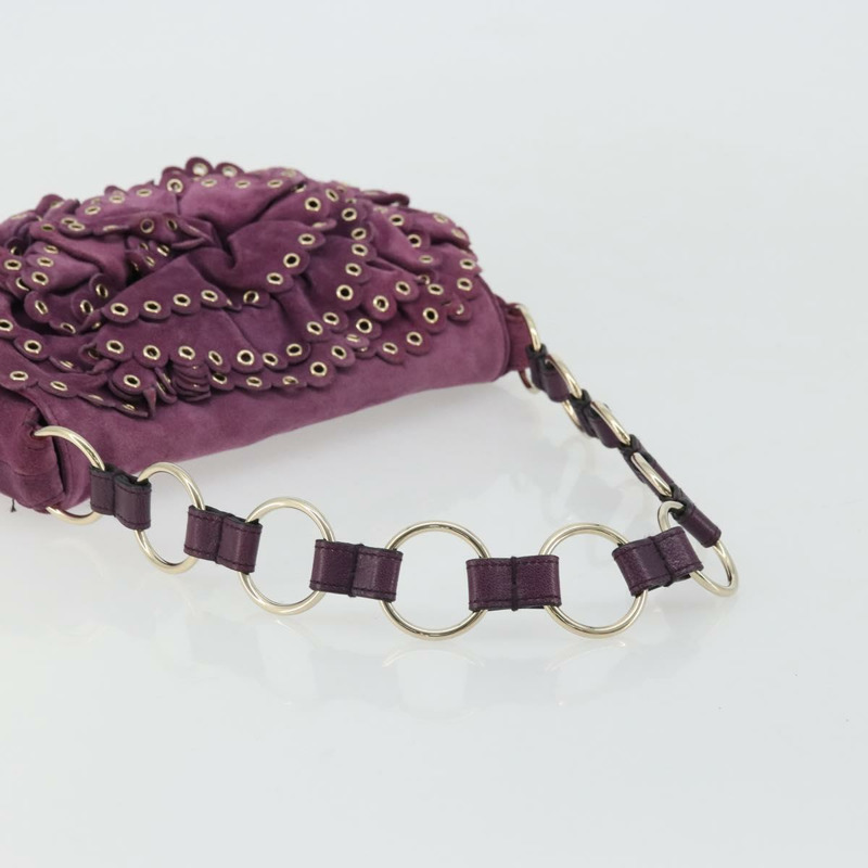 【日本直送】SAINT LAURENT 紫色金色麂皮單肩包 正品 YKZ1335A-6