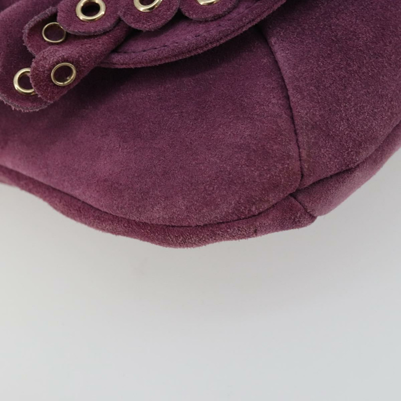 【日本直送】SAINT LAURENT 紫色金色麂皮單肩包 正品 YKZ1335A-10