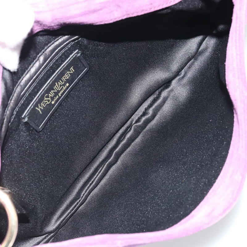 【日本直送】SAINT LAURENT 紫色金色麂皮單肩包 正品 YKZ1335A-15