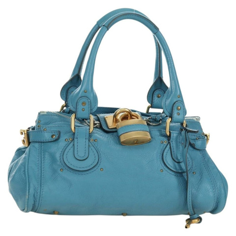 Chloe Paddington 手提包，皮革材質，藍色、金色和銀色可選，正品 YKZ1547SAM