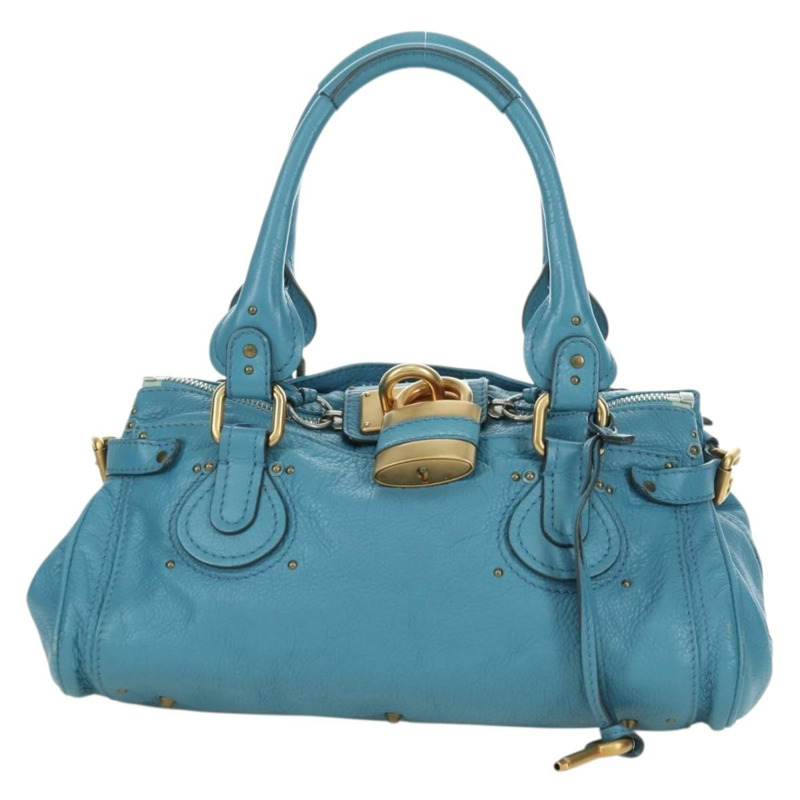 【日本直送】Chloe Paddington 手提包，皮革材質，藍色、金色和銀色可選，正品 YKZ1547SAM-1