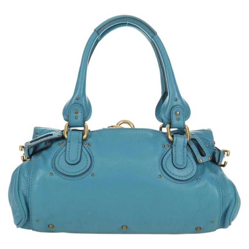 【日本直送】Chloe Paddington 手提包，皮革材質，藍色、金色和銀色可選，正品 YKZ1547SAM-2