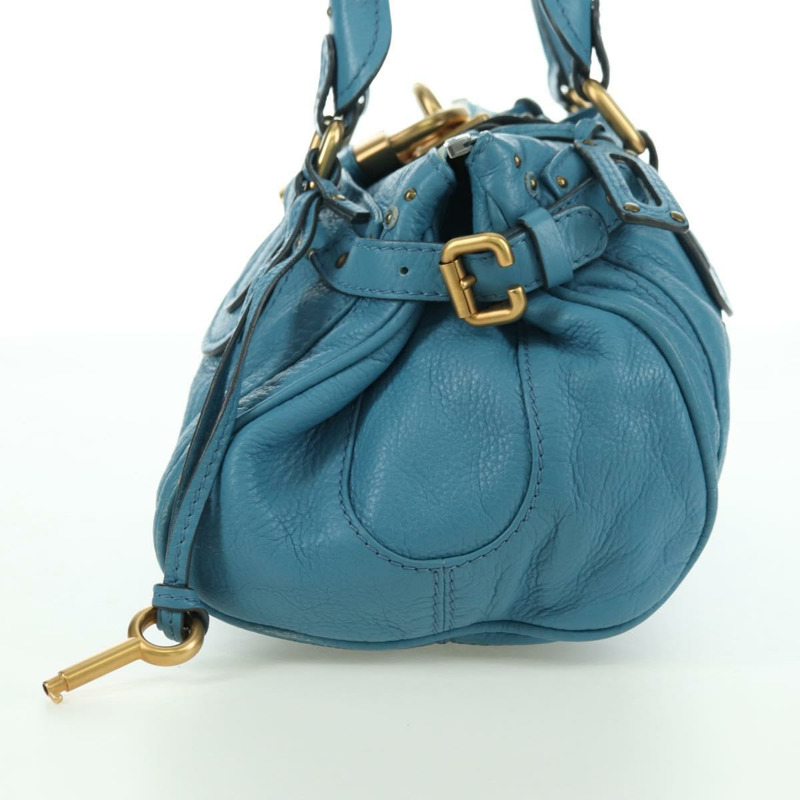 【日本直送】Chloe Paddington 手提包，皮革材質，藍色、金色和銀色可選，正品 YKZ1547SAM-3