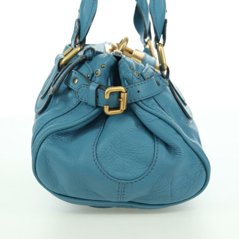 【日本直送】Chloe Paddington 手提包，皮革材質，藍色、金色和銀色可選，正品 YKZ1547SAM-4