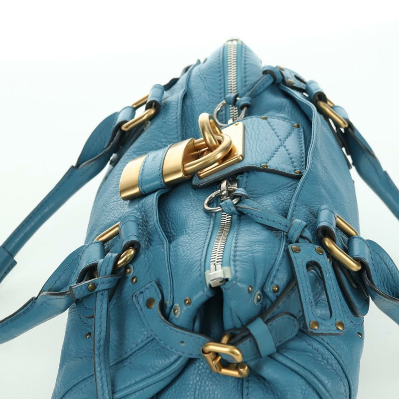 【日本直送】Chloe Paddington 手提包，皮革材質，藍色、金色和銀色可選，正品 YKZ1547SAM-5