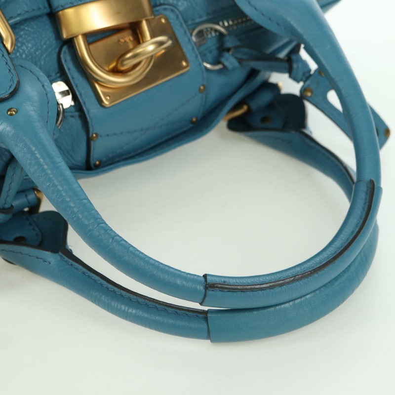 【日本直送】Chloe Paddington 手提包，皮革材質，藍色、金色和銀色可選，正品 YKZ1547SAM-6