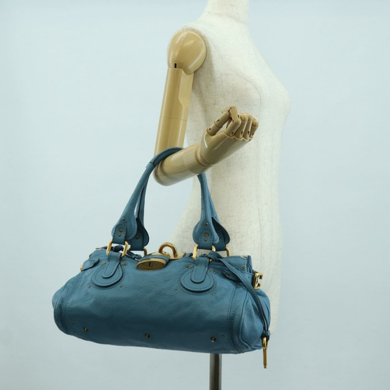 【日本直送】Chloe Paddington 手提包，皮革材質，藍色、金色和銀色可選，正品 YKZ1547SAM-23