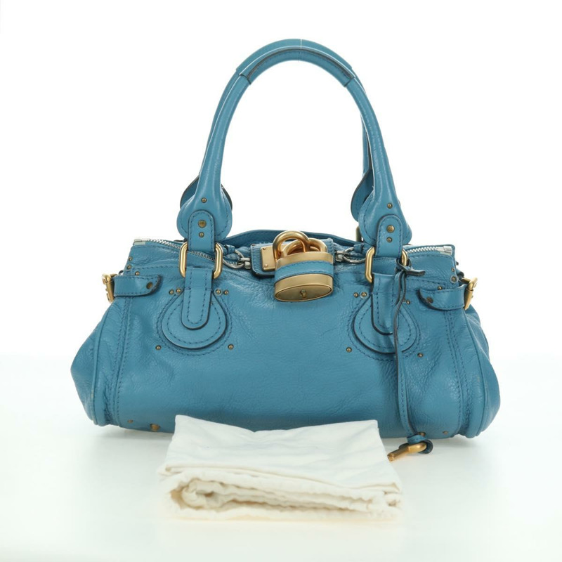 【日本直送】Chloe Paddington 手提包，皮革材質，藍色、金色和銀色可選，正品 YKZ1547SAM-24