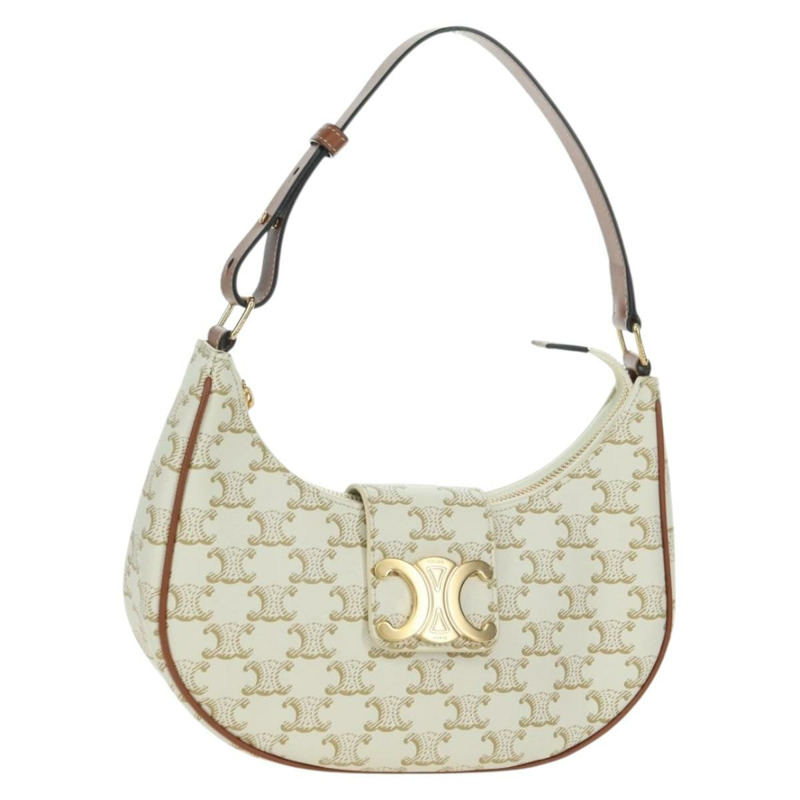 【日本直送】CELINE Macadam帆布Ava 肩背包 PVC 白色金色正品 175974SAM-0