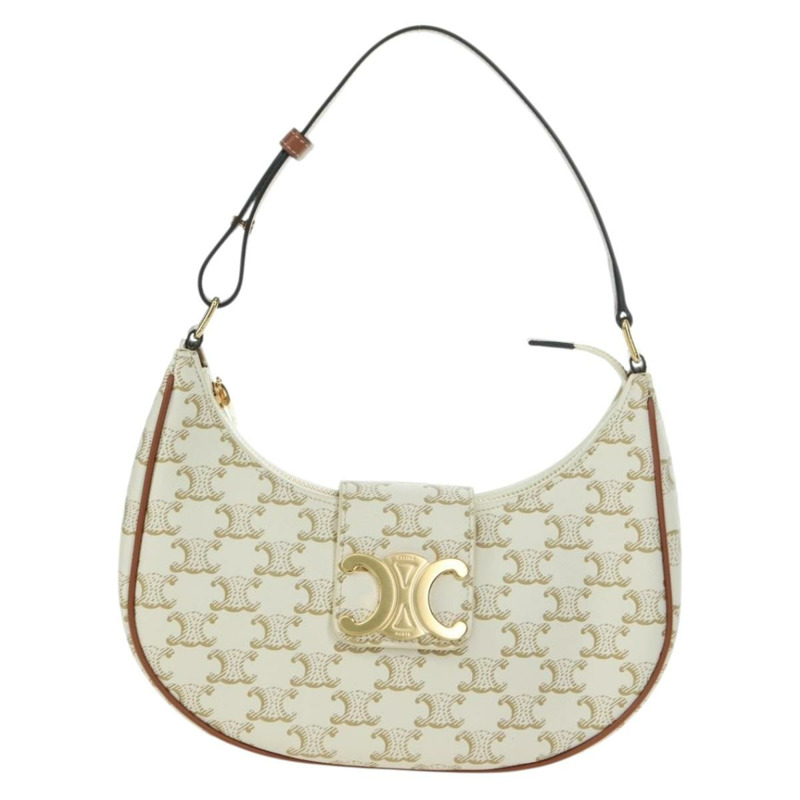 【日本直送】CELINE Macadam帆布Ava 肩背包 PVC 白色金色正品 175974SAM-1