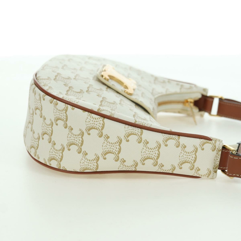 【日本直送】CELINE Macadam帆布Ava 肩背包 PVC 白色金色正品 175974SAM-4