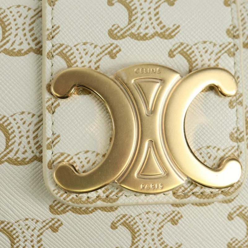 【日本直送】CELINE Macadam帆布Ava 肩背包 PVC 白色金色正品 175974SAM-13