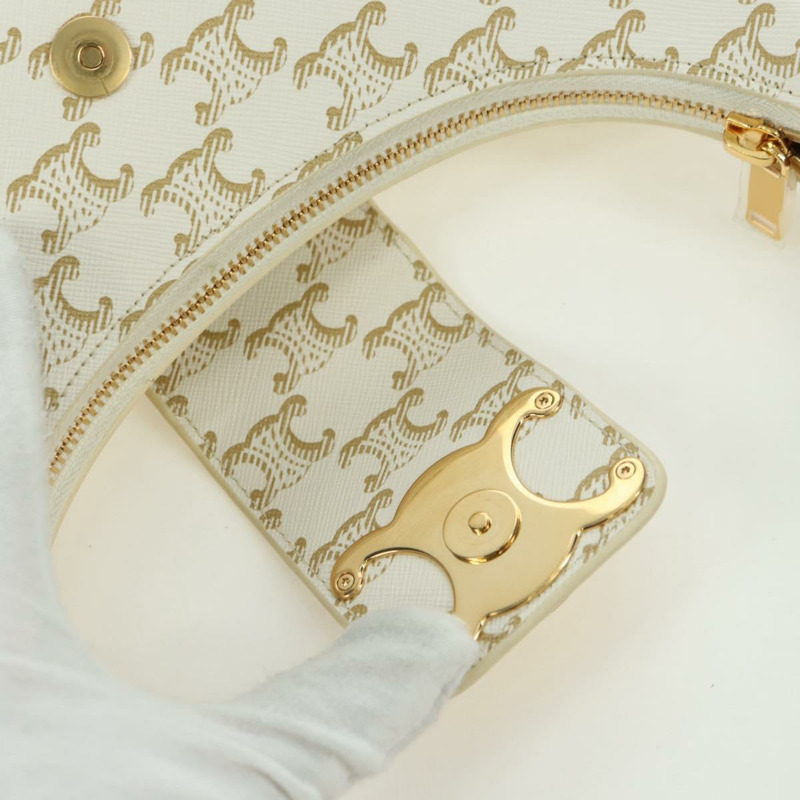 【日本直送】CELINE Macadam帆布Ava 肩背包 PVC 白色金色正品 175974SAM-14