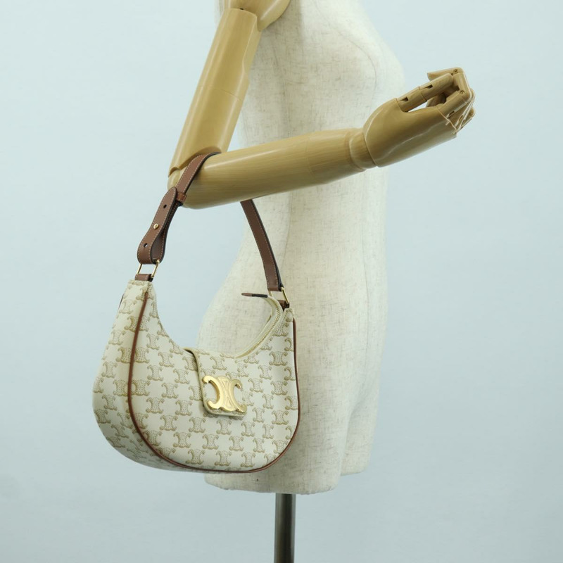 【日本直送】CELINE Macadam帆布Ava 肩背包 PVC 白色金色正品 175974SAM-21