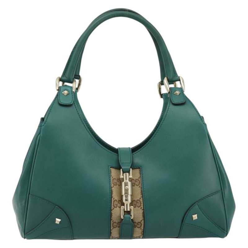 【日本直送】GUCCI 全新 Jerky 單肩包，皮革材質，綠色/金色，貨號 124407，正品編號 175619A-1